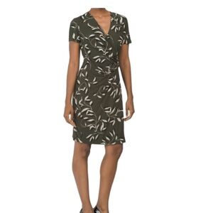 Anne Klein Classic Wrap Cap Sleeve Buckle Dress Size 6